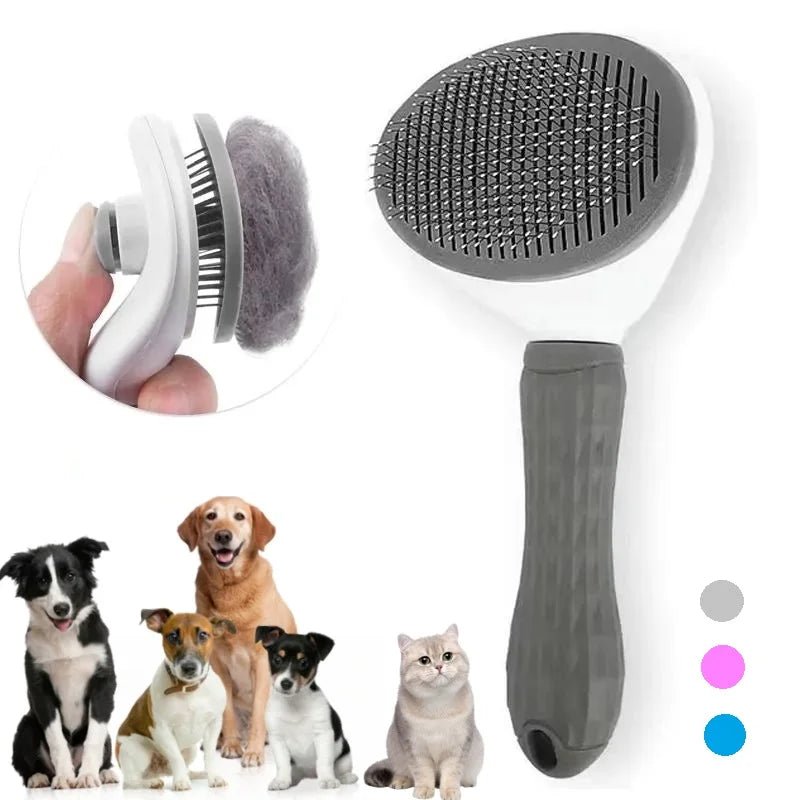 Cat Brush with Release Button - Ponderzen