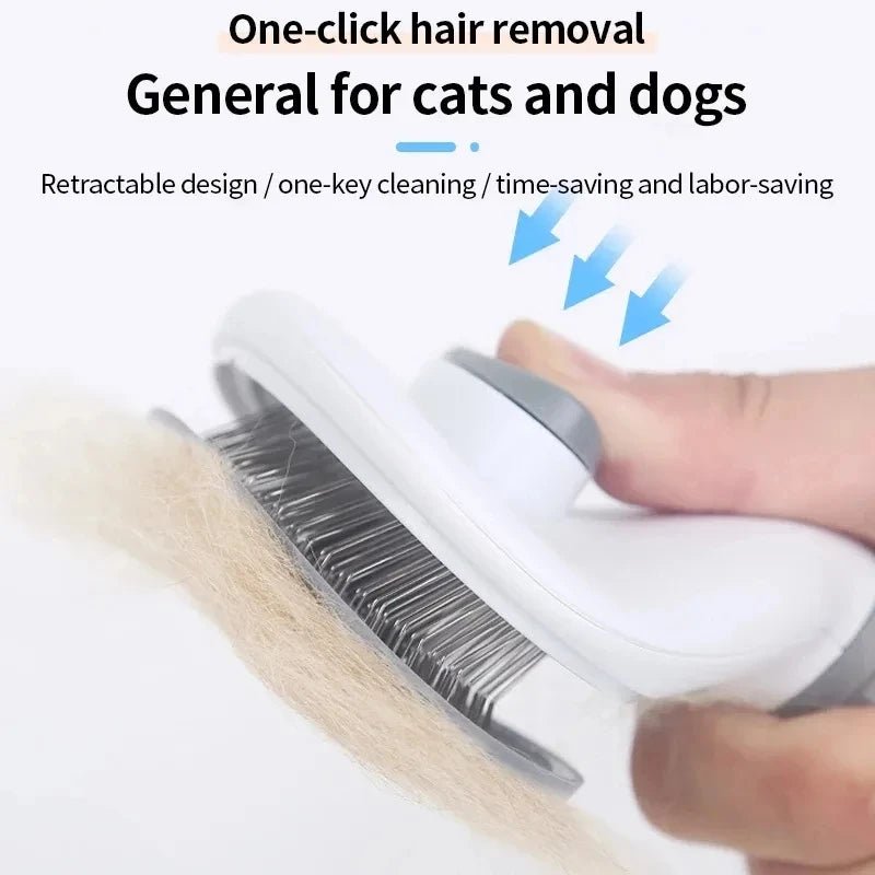 Cat Brush with Release Button - Ponderzen