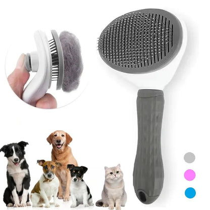 Cat Brush with Release Button - Ponderzen