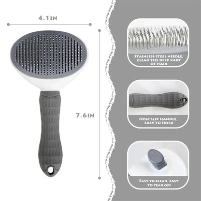 Cat Brush with Release Button - Ponderzen