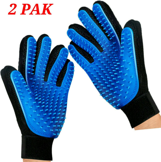Mr. Peanut's 2 Pak HanD 259 Silicone Pins Pet Grooming Gloves - Ponderzen